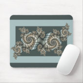 Abstrakt Beige Light Blue Fraktal Kunstgalerie Mousepad (Mit Mouse)