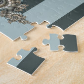 Abstrakt Beige Light Blue Fraktal Kunstgalerie Puzzle (Seite)