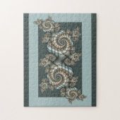 Abstrakt Beige Light Blue Fraktal Kunstgalerie Puzzle (Vertikal)