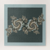 Abstrakt Beige Light Blue Fraktal Kunstgalerie Puzzle (Horizontal)