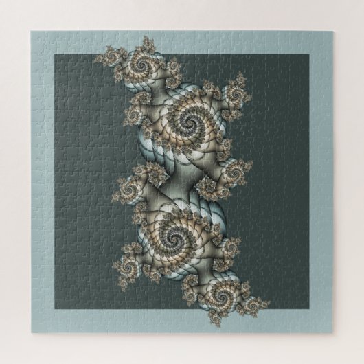 Abstrakt Beige Light Blue Fraktal Kunstgalerie Puzzle (Vertikal)