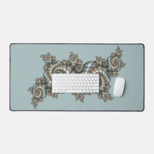 Abstrakt Beige Light Blue Fraktal Kunstgalerie Schreibtischunterlage