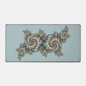 Abstrakt Beige Light Blue Fraktal Kunstgalerie Schreibtischunterlage (Vorderseite)