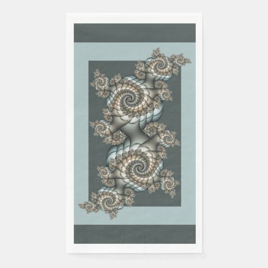 Abstrakt Beige Light Blue Fraktal Kunstgalerie Serviette (Vorderseite)