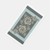 Abstrakt Beige Light Blue Fraktal Kunstgalerie Serviette (Ecke)