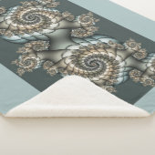 Abstrakt Beige Light Blue Fraktal Kunstgalerie Sherpadecke (3/4)