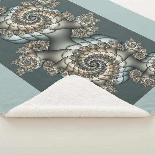 Abstrakt Beige Light Blue Fraktal Kunstgalerie Sherpadecke (3/4)