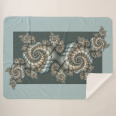 Abstrakt Beige Light Blue Fraktal Kunstgalerie Sherpadecke (Vorderseite (Horizontal))