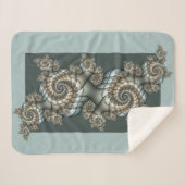 Abstrakt Beige Light Blue Fraktal Kunstgalerie Sherpadecke (Vorderseite (Horizontal))