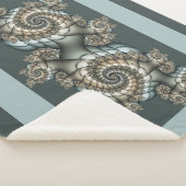 Abstrakt Beige Light Blue Fraktal Kunstgalerie Sherpadecke (3/4)