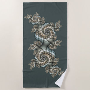 Abstrakt Beige Light Blue Fraktal Kunstgalerie Strandtuch