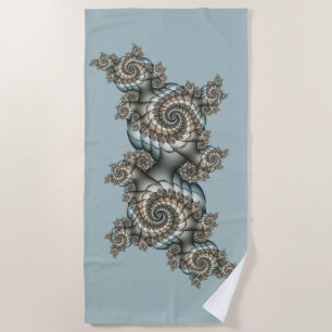Abstrakt Beige Light Blue Fraktal Kunstgalerie Strandtuch