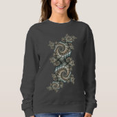 Abstrakt Beige Light Blue Fraktal Kunstgalerie Sweatshirt (Vorderseite)