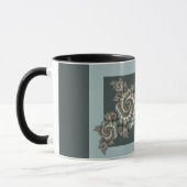 Abstrakt Beige Light Blue Fraktal Kunstgalerie Tasse (Links)