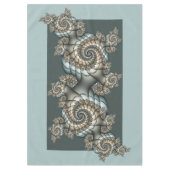Abstrakt Beige Light Blue Fraktal Kunstgalerie Tischdecke (Vorderseite)