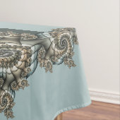 Abstrakt Beige Light Blue Fraktal Kunstgalerie Tischdecke (Beispiel)