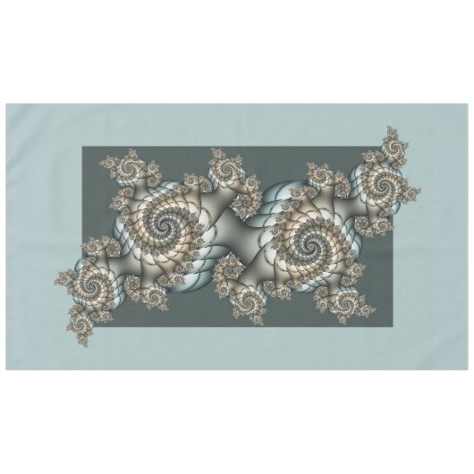 Abstrakt Beige Light Blue Fraktal Kunstgalerie Tischdecke (Vorderseite (Horizontal))