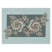 Abstrakt Beige Light Blue Fraktal Kunstgalerie Tischdecke (Vorderseite (Horizontal))