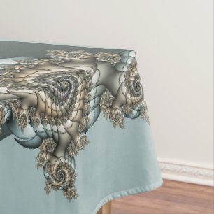 Abstrakt Beige Light Blue Fraktal Kunstgalerie Tischdecke
