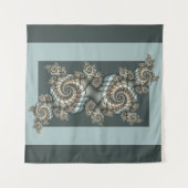 Abstrakt Beige Light Blue Fraktal Kunstgalerie Wandteppich (Vorderseite (Horizontal))