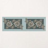 Abstrakt Beige Light Blue Fraktal Kunstgalerie Yogamatte (Vorderseite (Horizontal))