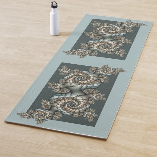 Abstrakt Beige Light Blue Fraktal Kunstgalerie Yogamatte (Beispiel)