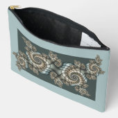 Abstrakt Beige Light Blue Fraktal Kunstgalerie Zubehörtasche (Offen)