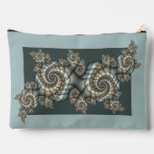 Abstrakt Beige Light Blue Fraktal Kunstgalerie Zubehörtasche (Rückseite)