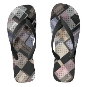 Abstrakt, beige, schwarz, plädiert badesandalen