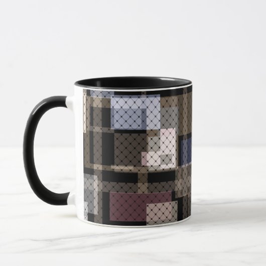 Abstrakt, beige, schwarz, plädiert tasse (Links)