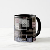 Abstrakt, beige, schwarz, plädiert tasse (VorderseiteRechts)