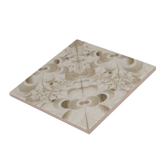 Abstrakt-beigefarbenes Muster Fliese (Seite)