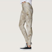 Abstrakt-beigefarbenes Muster Leggings (Links)