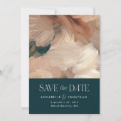 Abstrakt bemalt moderne aquamarine Creme Terracott Einladung (Vorderseite)