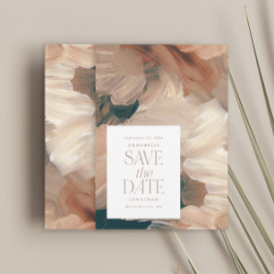 Abstrakt bemalt moderne aquamarine Creme Terracott Einladung