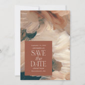 Abstrakt bemalt moderne aquamarine Creme Terracott Einladung (Vorderseite)