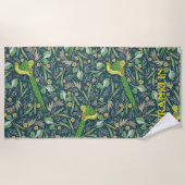 Abstrakt benannte Grüntöne und Blume Muster Strandtuch (Vorderseite)