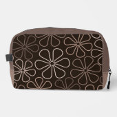 Abstrakt Big Blume Konturen Browns & Cremes Waschbeutel (Vorderseite)