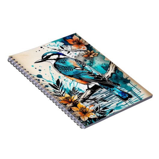 Abstrakt Bird Collage Notebook Journal Notizblock (Rechte Seite)