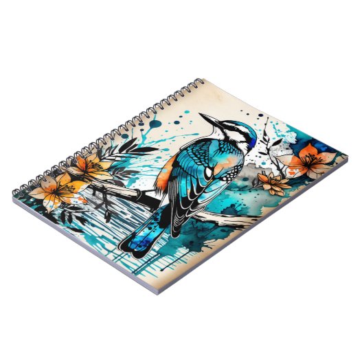 Abstrakt Bird Collage Notebook Journal Notizblock (Linke Seite)