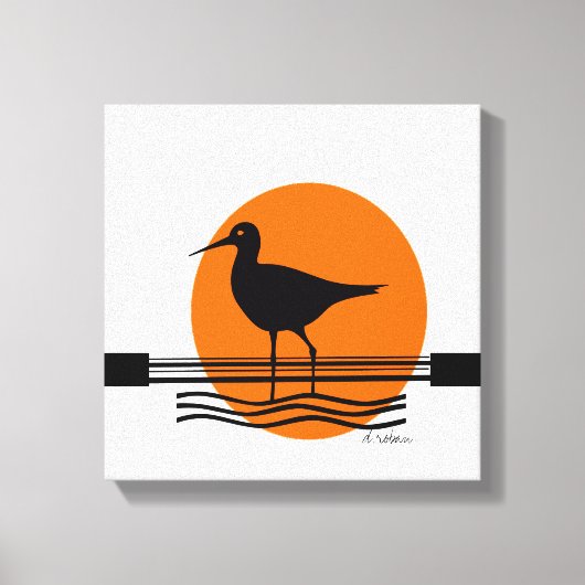 Abstrakt Bird Sunset Leinwanddruck (Vorderseite)