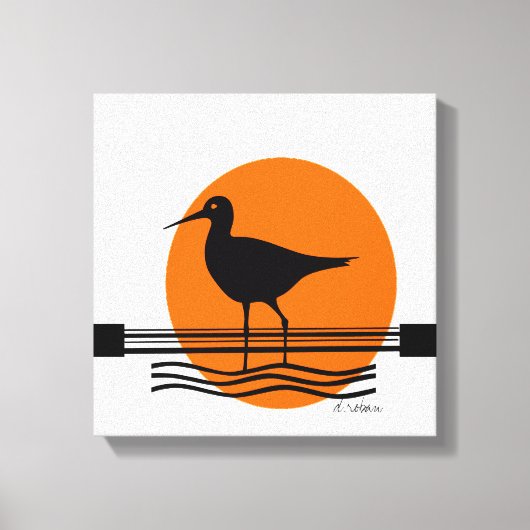 Abstrakt Bird Sunset Leinwanddruck (Vorderseite)
