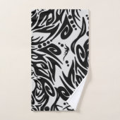 Abstrakt Black and Gray Tribal Wolf Badhandtuch Set (Handtuch)