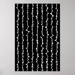 Abstrakt Black and White Scribles Poster