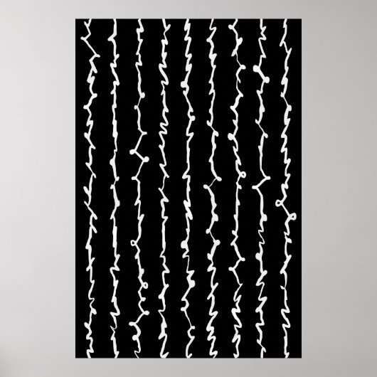 Abstrakt Black and White Scribles Poster (Vorne)