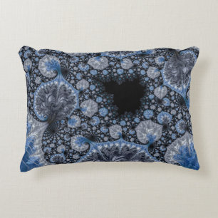 Abstrakt Black Blue Fraktal Dekokissen