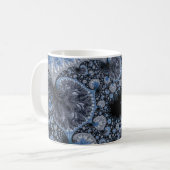 Abstrakt Black Blue Fraktal Kaffeetasse (Vorderseite Links)