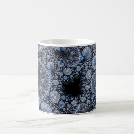 Abstrakt Black Blue Fraktal Kaffeetasse (Mittel)