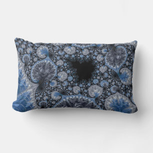 Abstrakt Black Blue Fraktal Lendenkissen