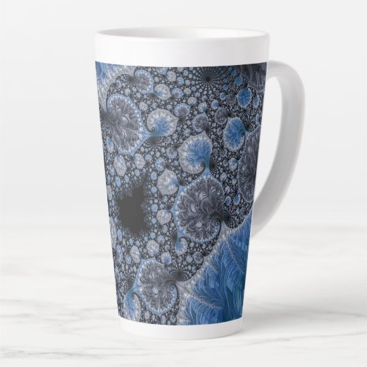 Abstrakt Black Blue Fraktal Milchtasse (Rechte Ecke)